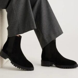 Quince Black Suede Chelsea Ankle Boots 8
